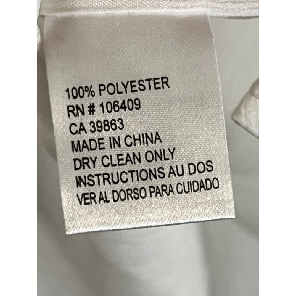 Tahari Ruffle Top XL White Ribbed Neutral Workwear Feminine Classic Chic Preppy - Picture 7 of 8